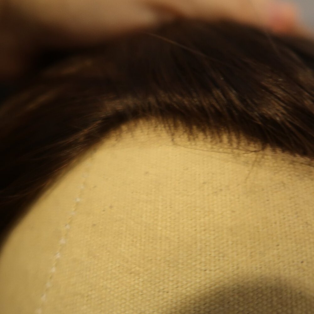 LeBeauty Human Hair Brunette Wig with Highlights - Picture 5 of 16